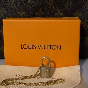 Louis Vuitton lock and 14k gold plated necklace